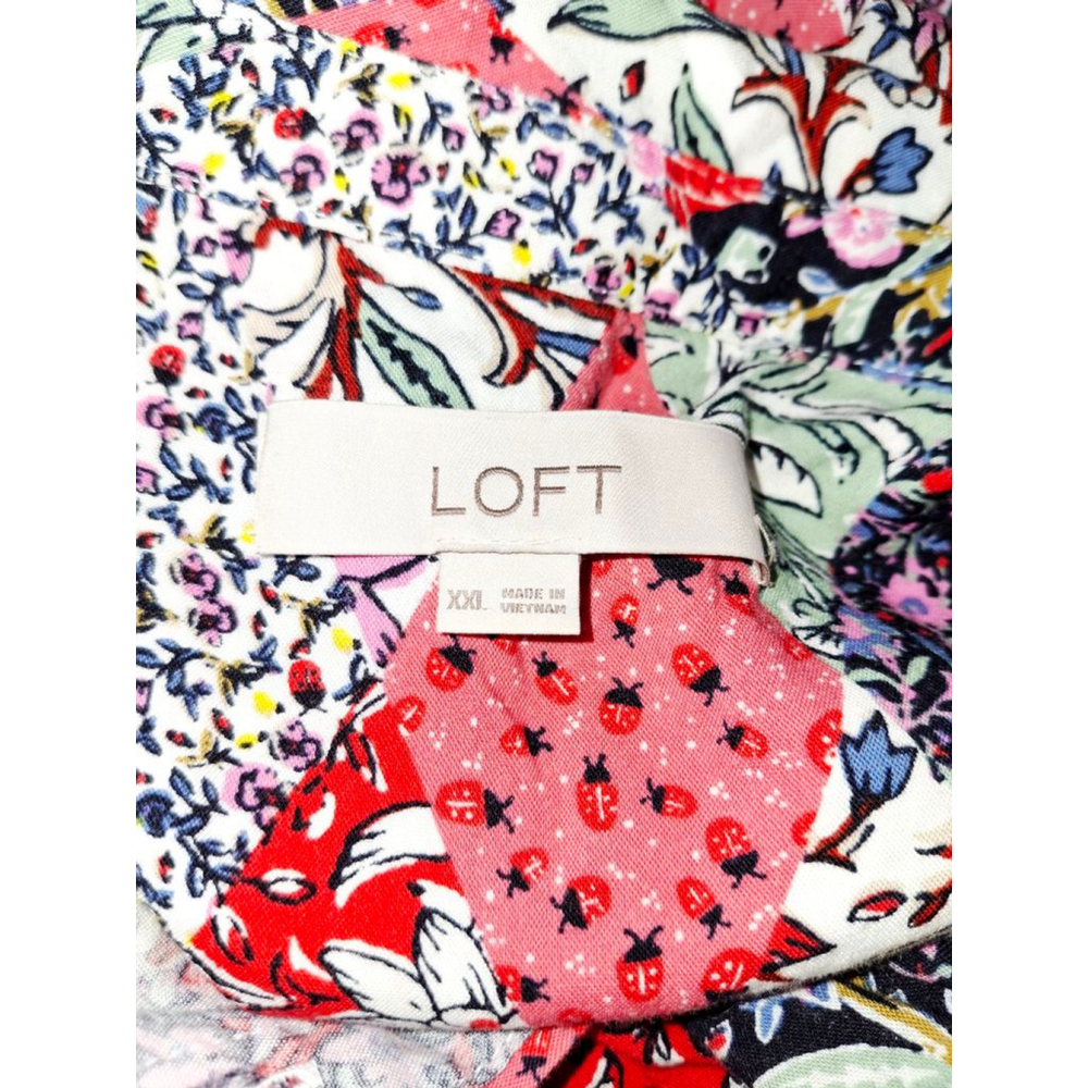 Loft Patchwork Floral Button Down Shirt Plus Xxl … - image 3
